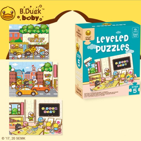 Rompecabezas Infantiles 3 En 1 Nivelado Juego Niños B Duck