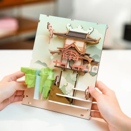 Casa Miniatura Armable De Madera Sakura Cayendo