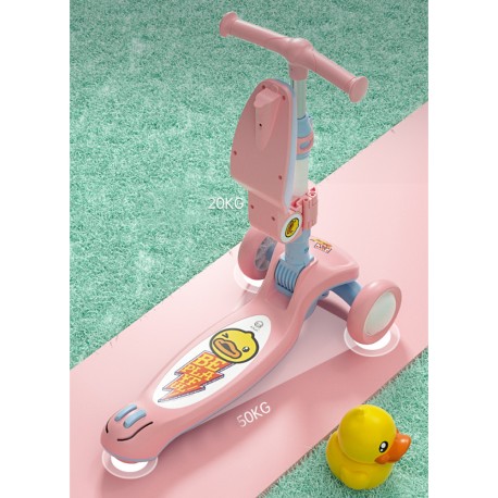 Scooter 3 en 1 Rosa con Asiento B.duck