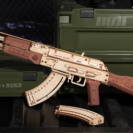 Rompecabezas Rifle Tirador Juguete Madera Ak-47