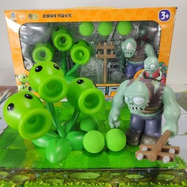 Juguete Plantas Vs Zombies Lanza Guisantes Triples