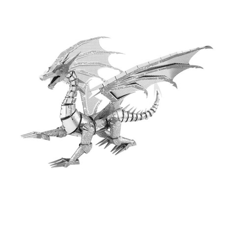 Modelo de Metal 3d Dragón de Plata