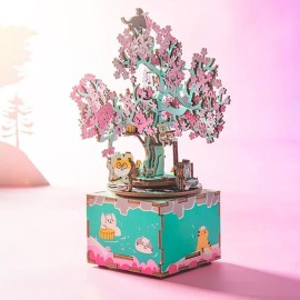 Rompecabezas 3d Caja de Música Arbol Cerezo