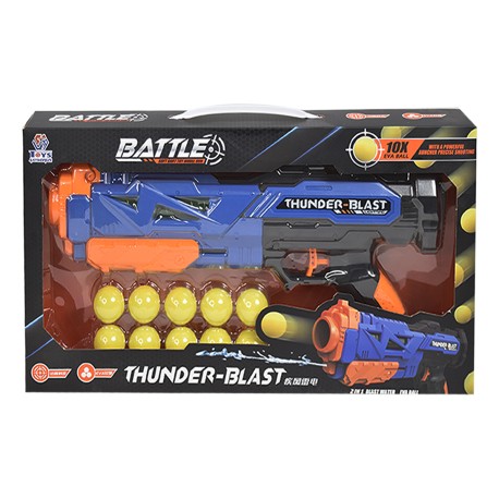 Juguete Pistola Balas Blandas Thunder Blast 2 En 1 Azul