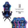 Silla Gamer Ergonómica con Reposa Pies Luces RGB