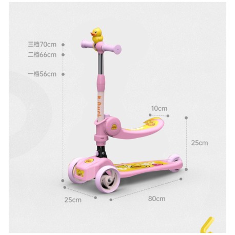 Patín Scooter con Asiento para Niñas Color Lila